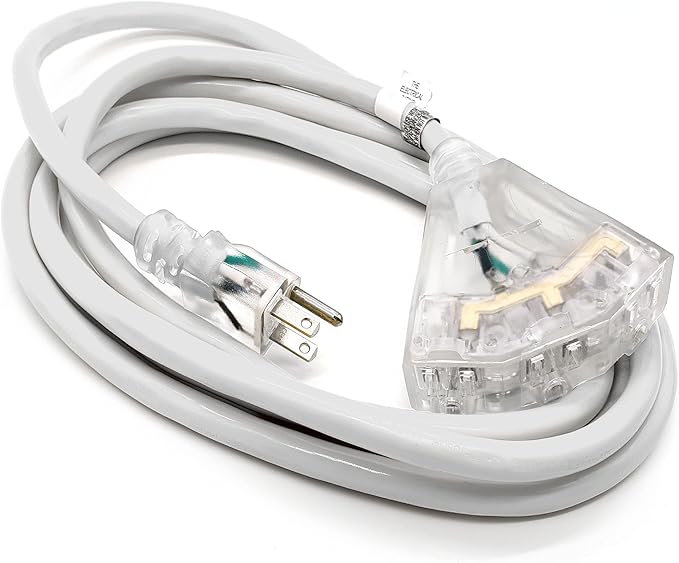 Outdoor Extension Cord Waterproof (10 ft) 12 Gauge Heavy Duty Extension Cord Splitter - Lighted Outdoor Extension Cords with Multiple Outlets - Watts Wire - 10' Grounded - extensiones electricas