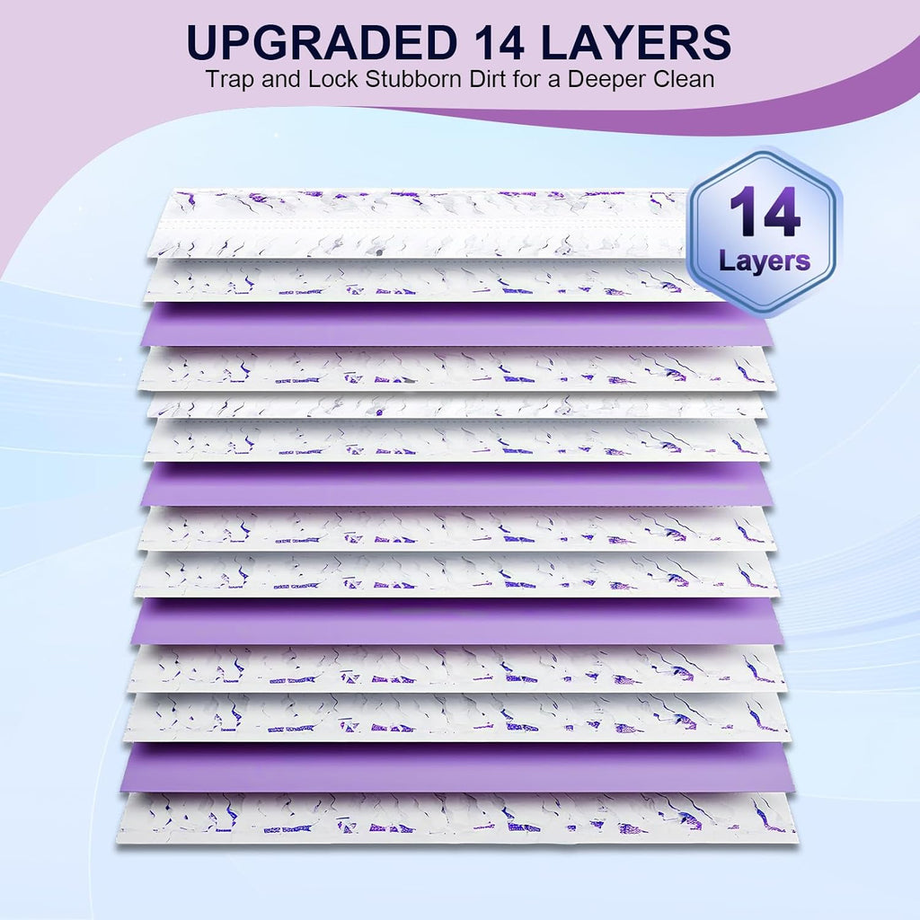 32 Pcs 5X Cleaning Power Mop Refills for Swiffer Power Mop, Unscented 14-Layer Thickened Disposable Mopping Pad Refills, for All Finished Floors