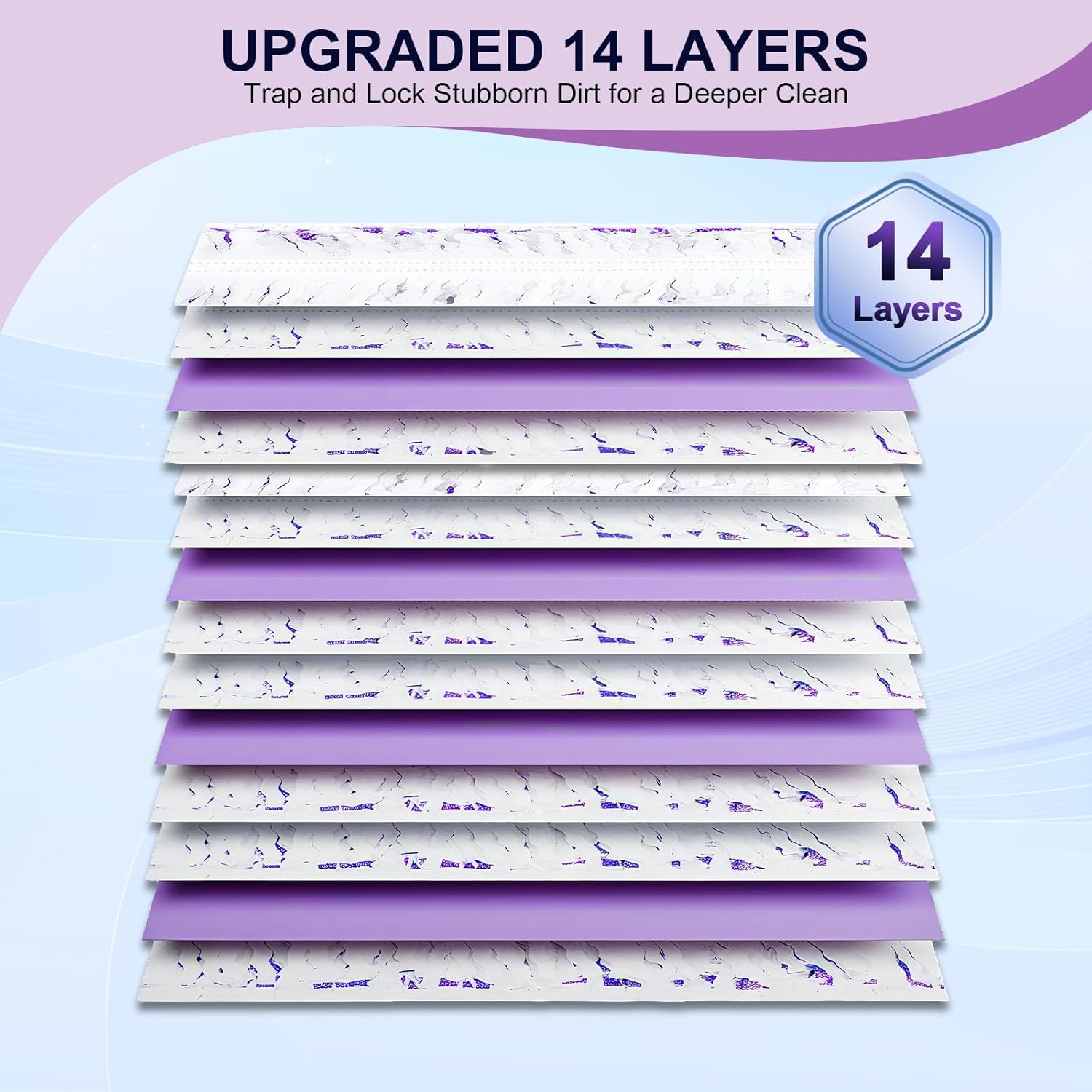 32 Pcs 5X Cleaning Power Mop Refills for Swiffer Power Mop, Unscented 14-Layer Thickened Disposable Mopping Pad Refills, for All Finished Floors