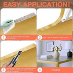 GSCIT Club Gold Edge Banding, 1/2 Inch x 25ft Aluminum Brushed Edge Banding Brass PVC Edge Trim for Cabinet Repair