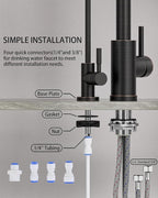 Kitchen Faucet and Water Filter Faucet: Stainless Steel Kitchen Sink Faucet with Drinking Water Faucet - Oil Rubbed Bronze Single Handle Tap with Pull Down Sprayer for Kitchen Sink Farmhouse Bar