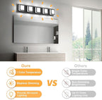 5-Light Bathroom Lighting Fixtures Over Mirror (5CCT, Dimmable), Black Led Modern Vanity Light for Bathroom (3000K/3500K/4000K/5000K/6000K)