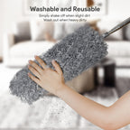DELUX Microfiber Feather Duster,7 PCS Reusable Bendable Washable Cobweb Duster with 100 inches Extra Long Extension Pole for Cleaning Ceiling Fan, High Ceiling, Blinds, Furniture & Cars