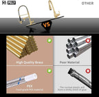 Fapully LED Kitchen Faucet with Pull Down Sprayer,Brushed Gold Commercial Kitchen Sink Faucet with Deck Plate
