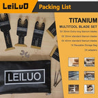 LEILUO 10 Pcs Titanium Multitool Blade Kits for Wood Nails Drywall Cutting Oscillating Saw Blades Universal Oscillating Tool Accessories with Storage Bag Compatible with DeWalt Makita Dremel and More