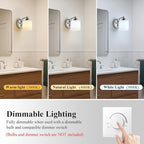 Polished Chrome Milk Glass Wall Sconces, 1 Pack Hardwired Indoor Wall Light Fixtures for Living Room, Hallway, Bedroom, Ceramic E26 Sockets (Bulbs Not Included)