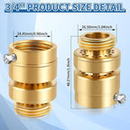 Boltigen No Lead Brass Self-Draining Vacuum Breaker with 3/4'' GHT Feamle to 3/4'' GHT Male Thread Hose Bib Anti Siphon Valve Backflow Preventer Adapter, for Outdoor Garden Faucet Spigot Replacement