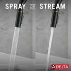 Delta Faucet Nicoli Kitchen Faucet with Pull Down Sprayer, Black and Gold Kitchen Sink Faucet, Modern Kitchen Faucet, Single Hole Kitchen Faucet, Matte Black/Champagne Bronze 19867LF-GZ