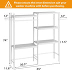 Double Row Over Washer and Dryer Storage Shelves, Laundry Room Organization and Storage, Heavy Duty Laundry Room Shelves, with Adjustable Height, 5-Tier