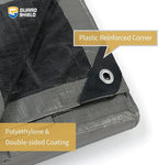 GUARD SHIELD Tarps Heavy Duty Waterproof 12x20 Feet Silver/Black Poly Tarp Cover Outdoor Thick UV Resistant Tarpaulin with Grommets 10mil (2-Pack)
