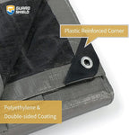 GUARD SHIELD Tarps Heavy Duty Waterproof 8x10 Feet Silver/Black Poly Tarp Cover Outdoor Thick UV Resistant Tarpaulin with Grommets 10mil (2-Pack)
