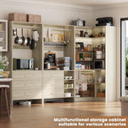 Aheaplus Closet System with 6 Drawers, 4 Hanging Rods & Corner Tower, Corner Closet System with Hanging, 86.8" L-Shaped Walk-In Wardrobe Organizer, 2000+ lbs Capacity, Set of 3, White Oak