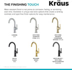 Kraus Oletto Single Handle Kitchen Bar Faucet in Matte Black/Spot Free Black Stainless Steel, Kitchen Sink Faucets, KPF-2822MBSFSB