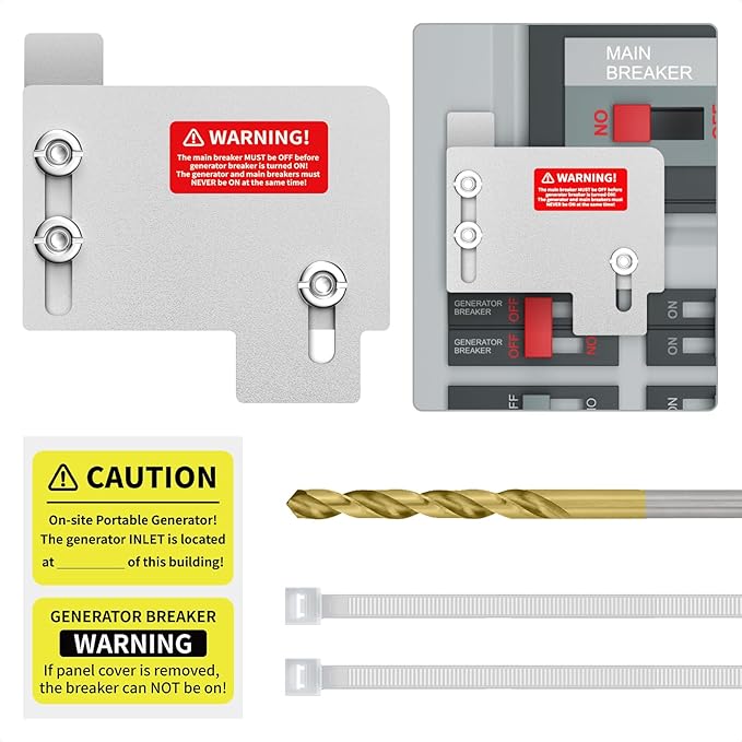 Marsflex Generator Interlock Kit for Cutler Hammer Horizontal Main only CH Series TAN Breaker 150 & 200 Amp Panels, 1 1/2 Inches Spacing Between Main and Generator Breaker, Professional Interlock Kit