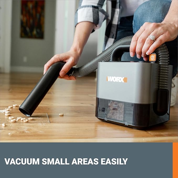 WORX WX030L 20V Power Share Cordless Cube Vac Compact Vacuum, Black