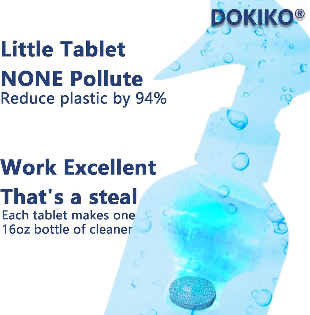 100 PCS Glass Cleaner Refill,Glass Clean Tablets, Window Clean Refill Tablets, 100 Concentrated Dissolvable,1 Pack Makes 100 * 16 fl oz Spray Effective cleaning