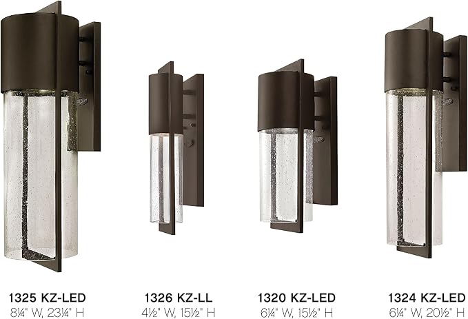 Hinkley Shelter Medium Outdoor LED Wall Mount Lantern - Minimalist Style, Dark Sky-Compliant, Solid Aluminum/Clear Seedy Glass - Buckeye Bronze