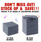 HOMEXCEL Microfiber Cleaning Cloths 20 Pack, Highly Absorbent, Lint & Scratch-Free Cleaning Rags for House Kitchen, Grey Microfiber Towels for Car 11.5 x 11.5 inch