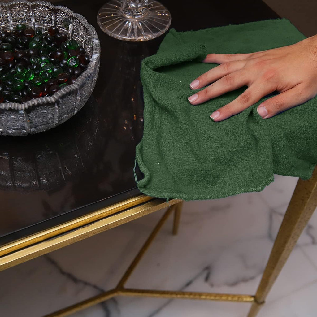 Avalon Towels Cotton Shop Rags – (Pack of 150) Size 12x14 Inches Cleaning Rags – Absorbent Shop Towels and Multipurpose Cleaning Towels for Automobiles, Industries, Garage and Homes (Green)