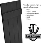 Board & Batten Vinyl Shutters (1 Pair) | 14.5"x71" (4-Board) - Black Cosmos/Paintable | Exterior Window Shutters | Includes Mounting Hardware | Simple Installation | Made in USA