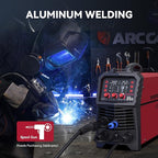 ARCCAPTAIN 250A MIG Welder, 110V 220V Gas MIG/Gasless MIG/Stick/Lift TIG/Spool Gun/Spot 6 in 1 Welding Machine Aluminum Welding Machine Professional Welder Machine with Large LED Display