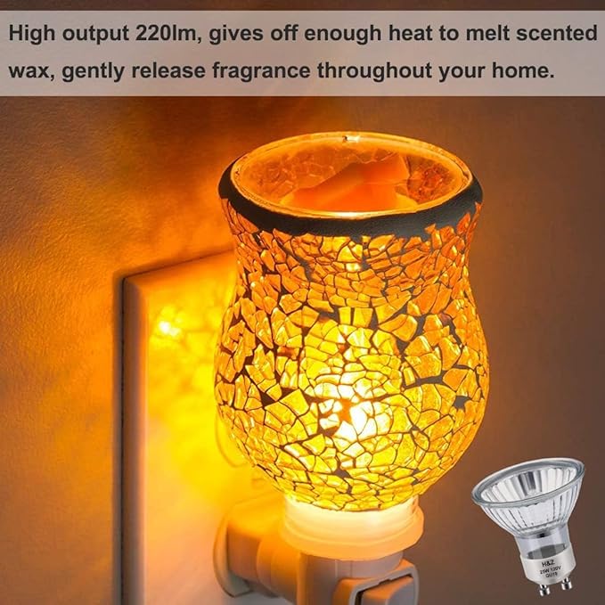 NP5 GU10 120v 25w Bulb Candle Warmer, 6pcs GU10+c 120v 25w Halogen Light Bulbs with Glass Cover, GU 10 Bulb Dimmable & Warm White, MR16 GU 10 Base for Candle Warmer Lighting Bulbs, Track Light Bulbs