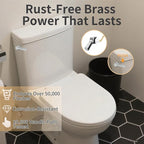 jamini Universal Side Mount Toilet Handle Kit - Durable Brass Lever with Chrome Finish, Adjustable Arm & Stainless Steel Flapper Chain for Most Toilets