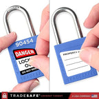 TRADESAFE Lockout Tagout Locks Set - 7 Blue Loto Locks, Lockout Locks Keyed Different, 2 Keys Per Lock, OSHA Compliant Lock Out Tag Out Padlocks, Safety Padlocks for Electrical Lockout Tag Out Kits