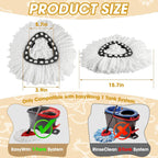 6 Pack Mop Head Replacement, Microfiber Spin Mop Refill Replace Head Compatible O-Ceda Easywring 1-Tank System, Spin Mop Replacement Heads for Easy Cleaning Floor Mopping