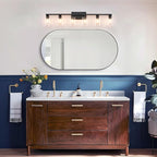 6-Light Vanity Lights,Large Vanity Light for Bathroom Black Vanitii Lights with Clear Glass Shade,Bathroom Light Fixtures Over Mirror