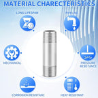 ChillWaves 304 Stainless Steel Pipe Fitting, Nipple Cast Pipe 1/4" NPT Male x 1/4" NPT Male Thread 2" Length(50MM)(2-PACK)