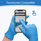 Schneider Nitrile Exam Gloves, Medium, Box of 50, Heavy Duty Disposable Gloves, Textured, Latex Free, Food Safe, Industrial Gloves for Medical, Cleaning, Cooking, Blue