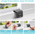 Window Locks for Up and Down Windows 4 Pack Window Stopper Sliding Window Lock for Vertical Horizontal Sliding Windows Doors with Key Aluminum Window Security Locks Child Proof(Black Small)