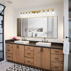 Gold Bathroom Vanity Light,10-Light Brushed Gold Bathroom Light Fixtures with Clear Glass,64.5in Wall Lamp Sconces for Mirror Bedroom,Living Room Hallway,E26