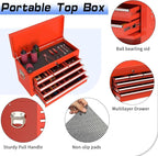 8 Drawer Rolling Tool Chest, High Capacity Tool Box with Lockable Wheels and Drawers, 2 in 1 Portable Toolbox Organizer Storage Cabinet for Garage, Warehouse, Repair Shop, Red