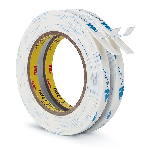 3M Double Sided Tape PE Foam Tape 0.39"×16.5Ft 2 Pack Strong Permanent Adhesive Tape Heavy Duty Waterproof for Home Office Decor Crafts Arts DIY Paint Picture Poster