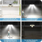 AmeriTop Solar Lights Outdoor, 2 Pack LED High Brightness Cordless Solar Motion Sensor Lights; 4 Adjustable Heads, 320° Wide Angle Illumination, IP65 Waterproof, Security LED Wall Light(Daylight)