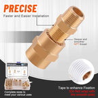 24Pcs Brass Pipe Fittings,1/8" x 1/8",1/4" x 1/4",3/8" x 3/8",1/2" x1/2" NPT Male Hex Nipple Pipe Extension Reducer Nipple Adapter