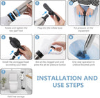 Air Plunger for Drain, High Pressure Air Drain Blaster with Visual Barometer Stainless Steel Toilet Clog Remover Toilet Unclogger Plungers for Bathroom, Toilets, Sink, Kitchen, Clogged Pipe