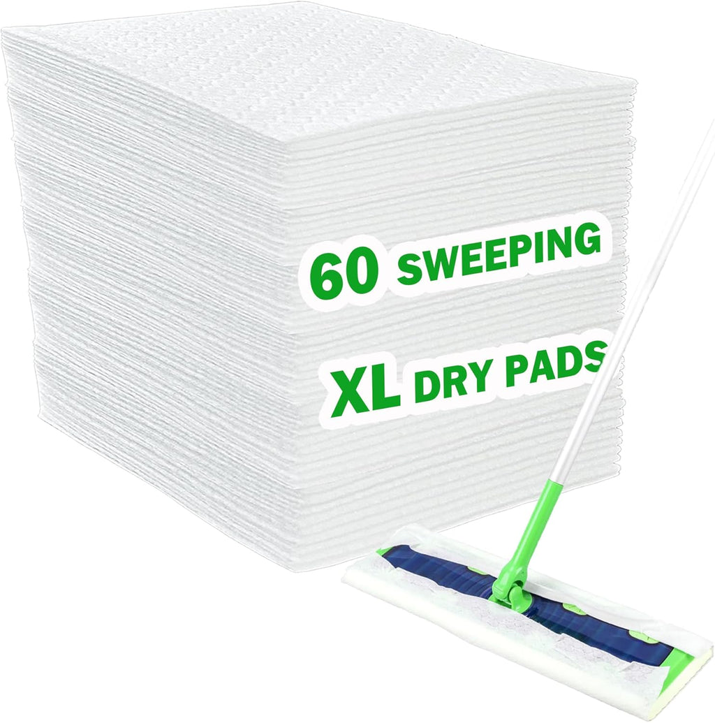 XL Dry Sweeping Cloth Refills for Swiffer Sweeper X-Large Mop, XL Disposable Dry Pads Refills, Pet Hair Dust Heavy Duty Dry Floor Cloth Refills for Floor Sweeping and Cleaning, 60 Count