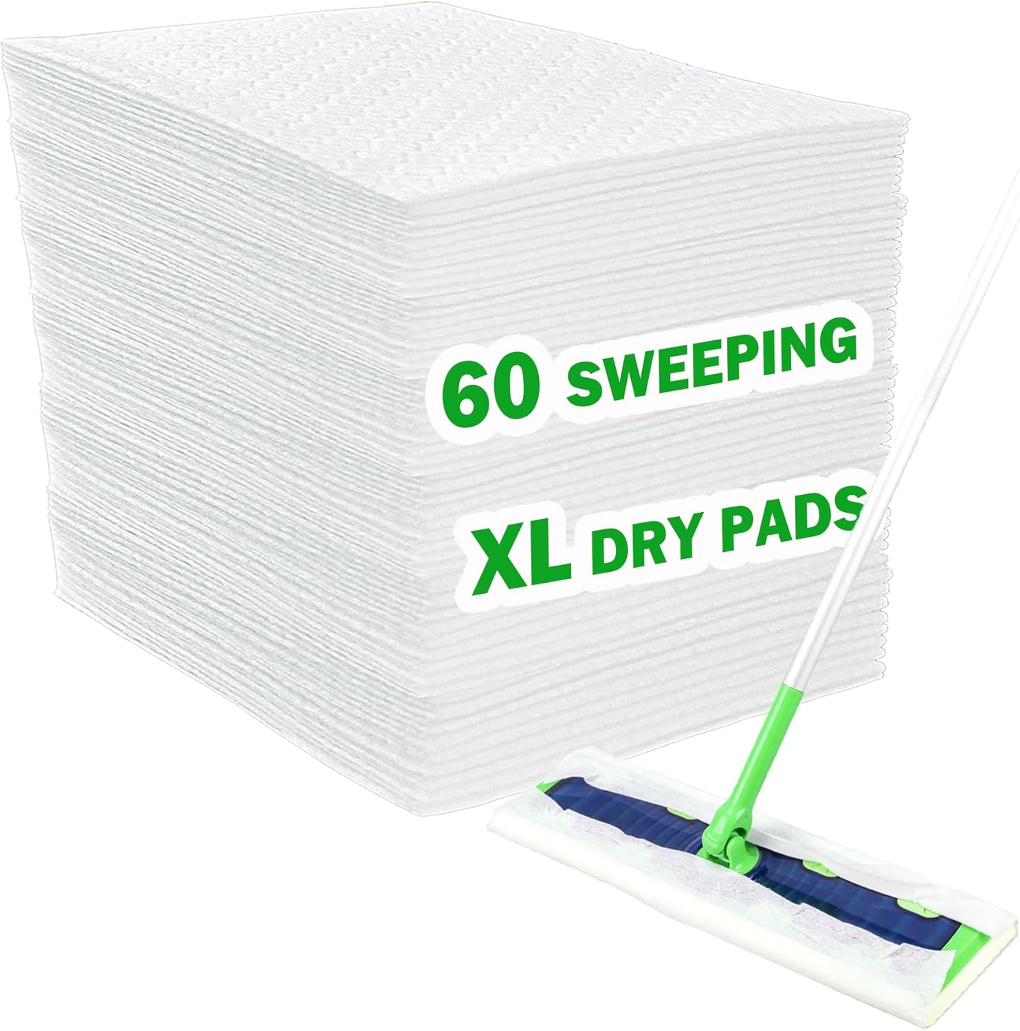 XL Dry Sweeping Cloth Refills for Swiffer Sweeper X-Large Mop, XL Disposable Dry Pads Refills, Pet Hair Dust Heavy Duty Dry Floor Cloth Refills for Floor Sweeping and Cleaning, 60 Count