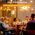 25pack G40 LED Replacement Light Bulbs E12 Screw Base Shatterproof Globe Bulbs for Outdoor String Lights 120V 0.6W Dimmable Edison Light Bulbs for Patio Decor, 2700K Warm White