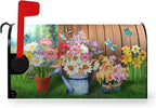 Spring Flower Mailbox Covers Magnetic Standard Size Summer Floral Butterfly Mailbox Wraps Colorful Farmhouse Mailbox Post Cover Welcome Mailbox Decor Waterproof for Garden Yard 21x18 Inch