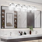 Aipsun Bathroom Light Fixtures Modern Vanity Light for Bathroom Crystal Chrome Vanity Light 5 Light (Exclude Bulb)