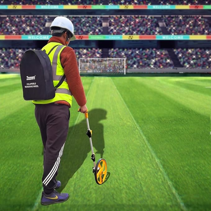 Zozen Distance Measuring Wheel in Feet, Walking Measure Wheel, Rolling Measurement Up To 10,000Ft, Double Collapsible/One Key to Reset/Kickstand to Keep Stand, and Carrying Backpack.