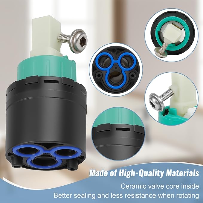 92730000 Faucet Valve Core Compatible with Hansgrohe M3/M2 Single-Hole Ceramic Cartridge 2-inch Spare Part, Durable Plastic, Black