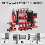 Power Tool Organizer Wall Mount, 3 Layer 8 Drill Holder Tool Shelf Storage Rack for Garage Organization, Birthday Gifts for Him Men Dad Husband Anniversary Fathers Day, Cool Gadget Stocking Stuffer