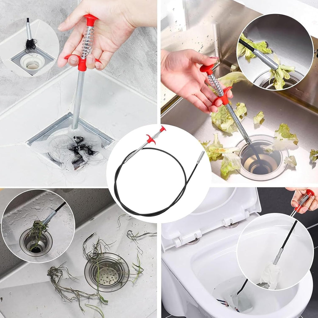 Flexible grabberDrain Snake Tool - The Ultimate 33inch Flexible Grabber for Hair, Unclog Any Drain in Minutes! Gunk & Debris in Sinks, Showers & Tubs. No More Chemicals, Just Quick Results!