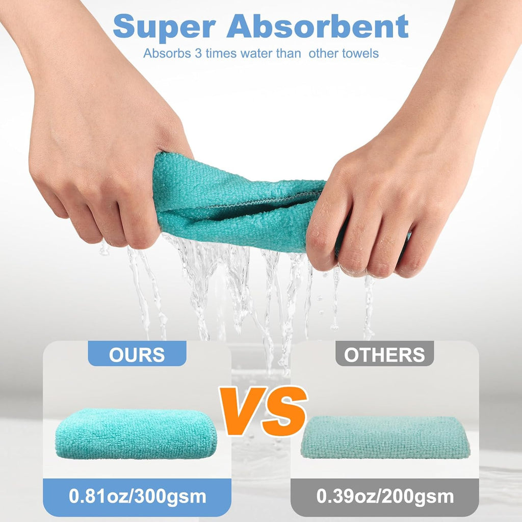 10pcs New Upgrade 2-Layer Microfiber Wire Dishcloth,Non-Scratch Wire Dishwashing Rags for Wet and Dry,Metal Scrubbers, Kitchen Miracle Cleaning Dish Rags for Cookware,Sinks, Dishes,Stove,Blue