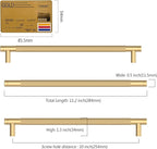 Amerdeco 10 Pack Champagne Bronze Cabinet Pulls, 10 Inch(254mm) Hole Center, Kitchen Cabinet Handles